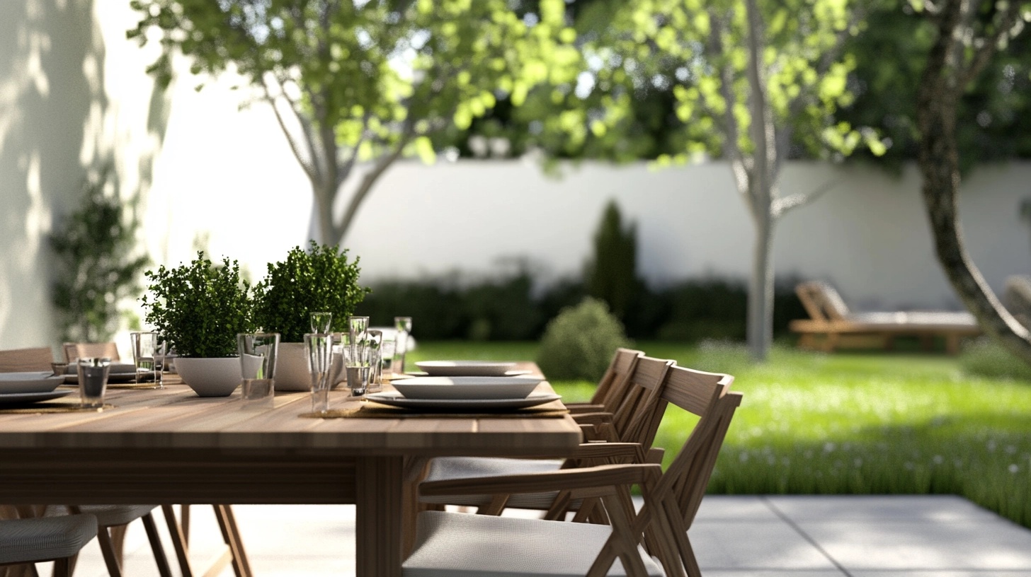 Inviting outdoor dining area with table and chairs