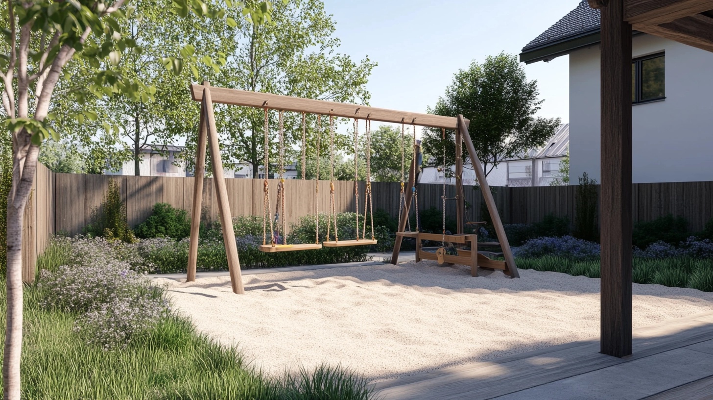 Family-friendly play zone with swing set