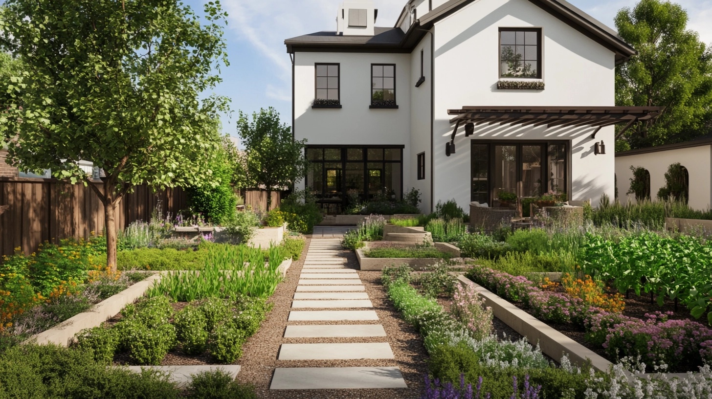 Drought-tolerant landscaping with succulents and gravel