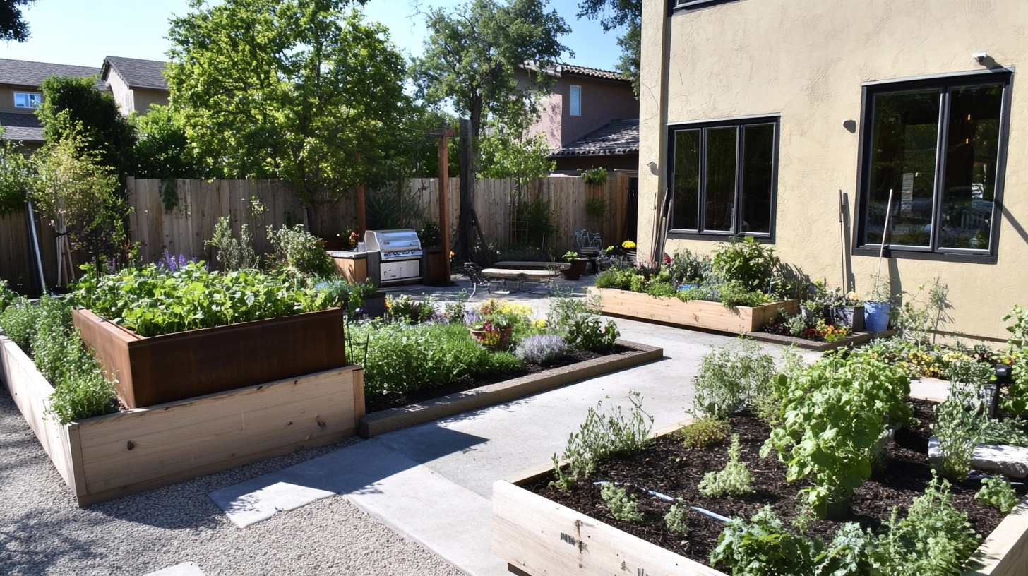 Front yard garden combining edible plants and flowers