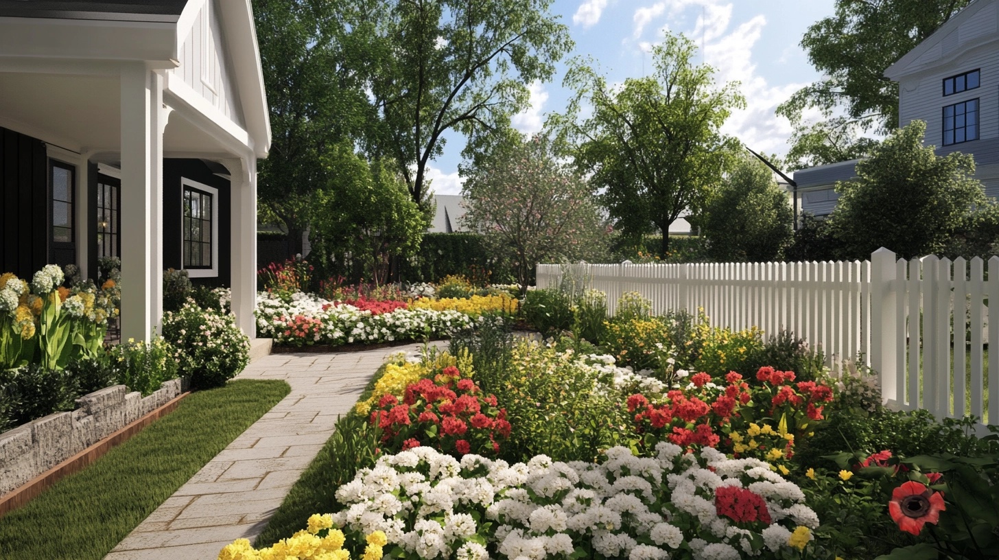 White Picket Fence Flower Bed